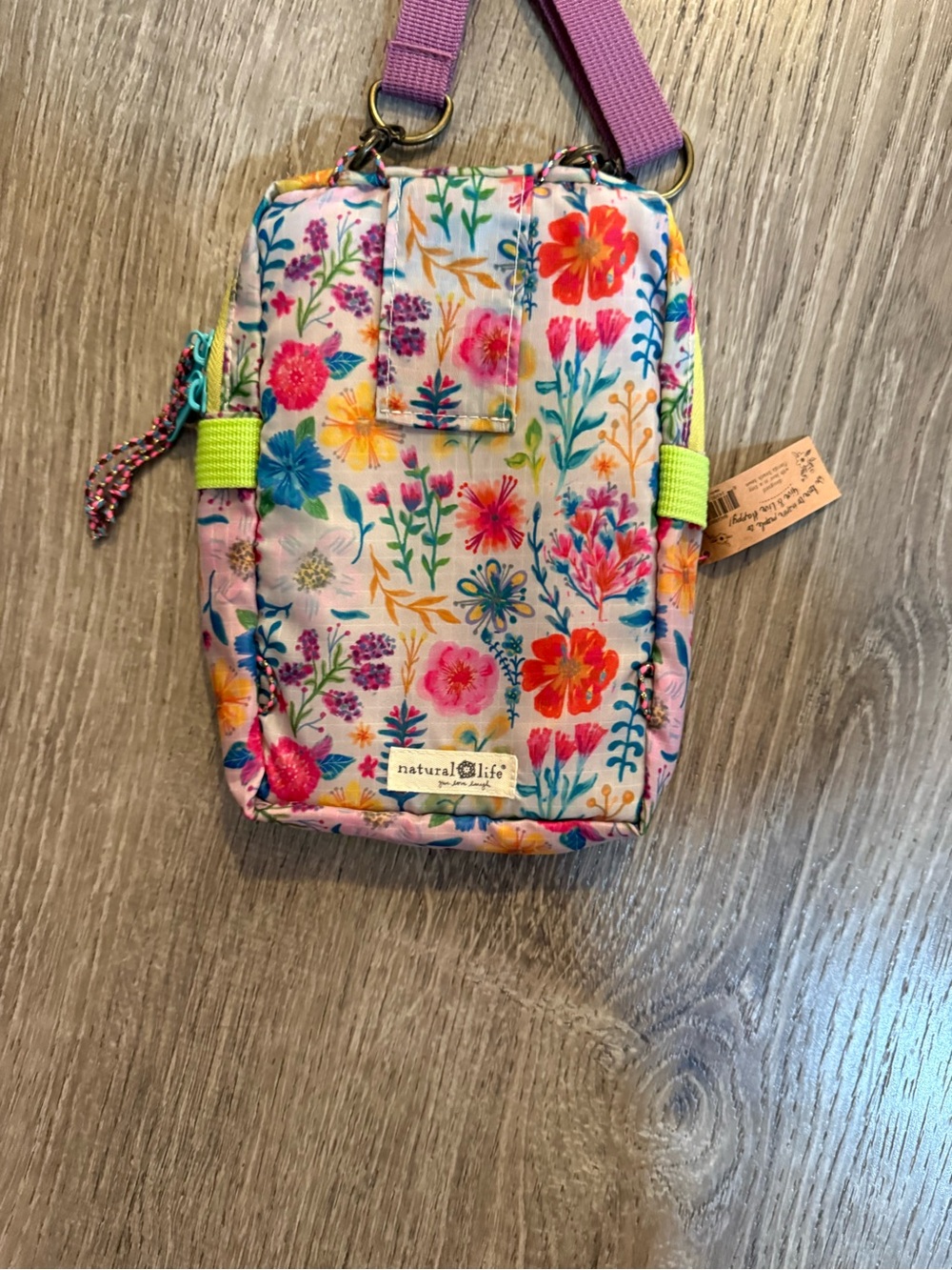 Natural Life 8-in-1 Pocket Crossbody - Rainbow Garden Cream Floral - Picture 4 of 9